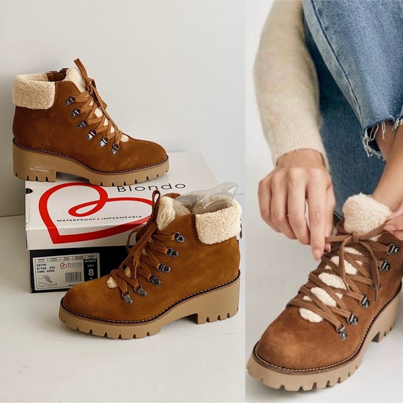 ✨New BLONDO Devin Waterproof Suede Booties Camel 8 - Picture 1 of 12